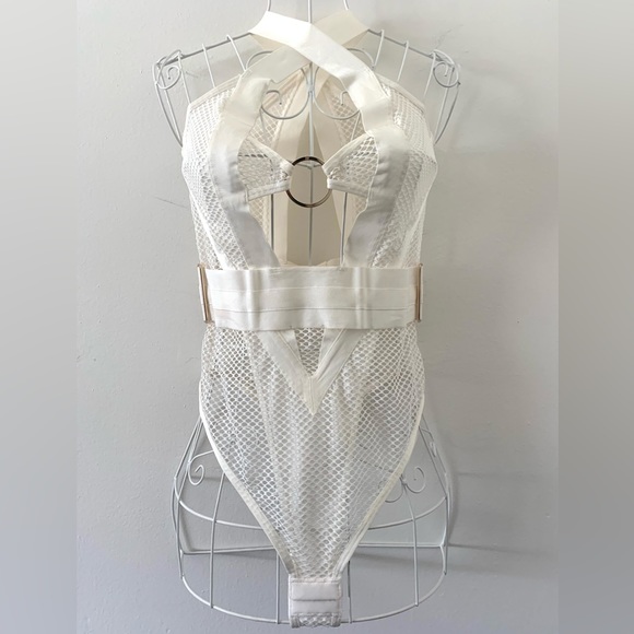 Honey Birdette AXL IVORY Bodysuit + Suspenders Set - Picture 8 of 16